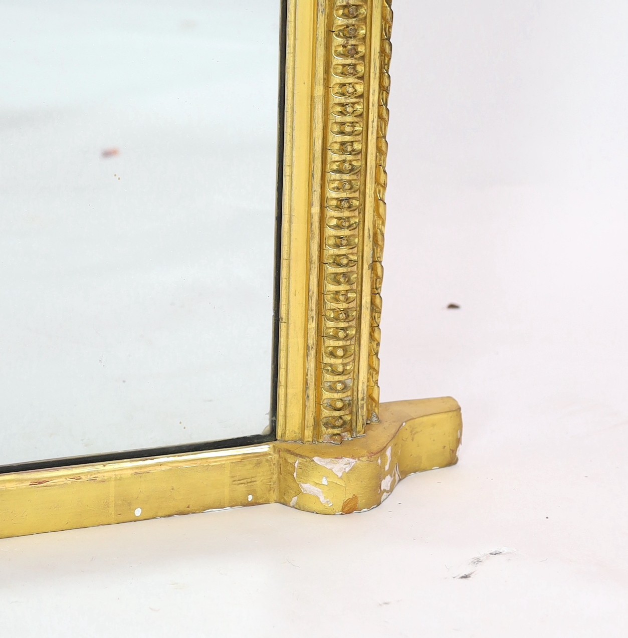 A Victorian giltwood and gesso overmantel mirror, width 170cm, height 177cm